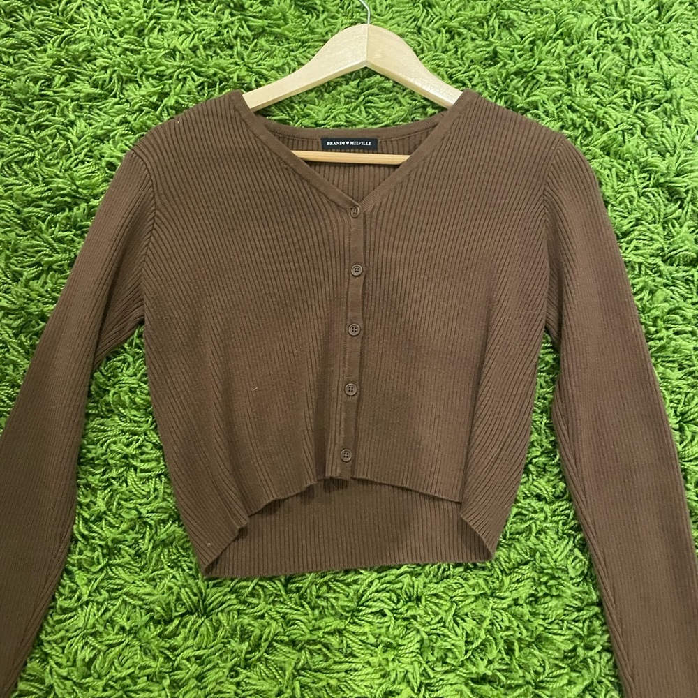 Brandy Melville Brown Button Up Cardigan
